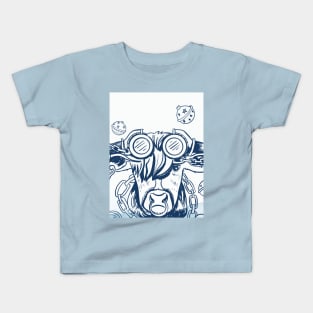 Christmas Highland Cow In The Forest Kids T-Shirt